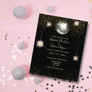 Disco-Kugellichter glitzernde Hochzeitseinladung Flyer