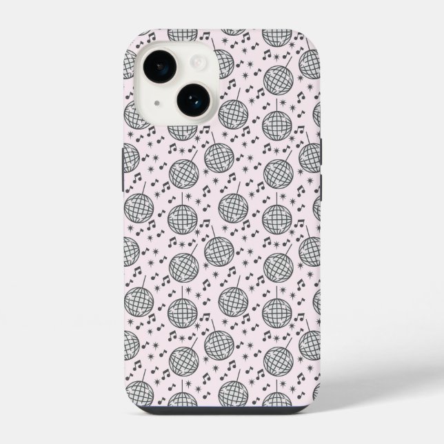 Disco-Kugeln und Noten iPhone Hülle (Rückseite)