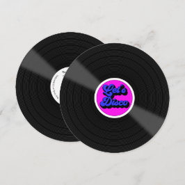 "Disco Lass" Vinyl Record Geburtstagsparty Einladung