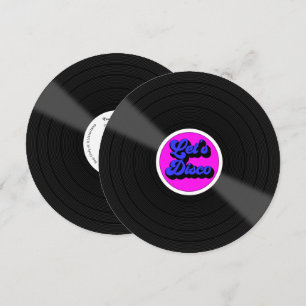 "Disco Lass" Vinyl Record Geburtstagsparty Einladung