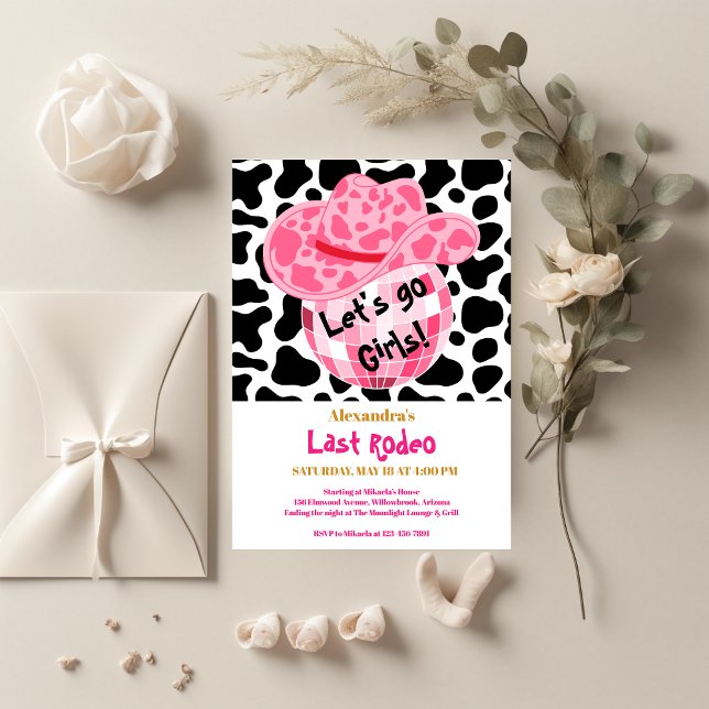 Disco Last Rodeo Cowgirl Brautparty Einladung (Von Creator hochgeladen)