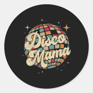 Disco Mama 70's 80's Disco Themenwelt Vintage Mama Runder Aufkleber