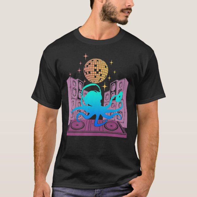 Disco Mirror Ball Music Turntable Scratch DJ T-Shirt (Vorderseite)