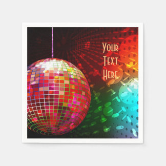 Disco-Nacht 70er Retro-Disco-Kugel Servietten