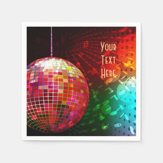Disco Night 70's Retro Disco Ball Napkins Serviette (Vorderseite)