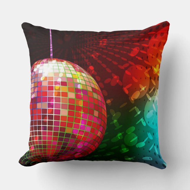 Disco Night Retro 70's Disco Ball Throw Kissen (Vorderseite)