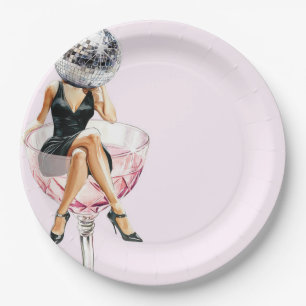 Disco-Papierpartyplatten Pappteller