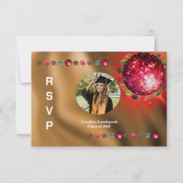 Disco Party Custom Foto UAWG RSVP Karte