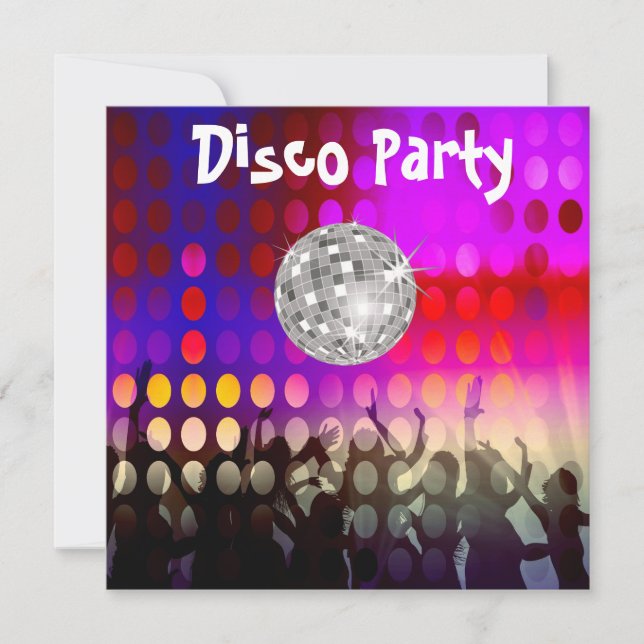 Disco-Party Einladung (Vorderseite)