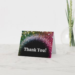 Disco-Party, Glitter, Tanz, Party-Dankeschön-Karte Dankeskarte