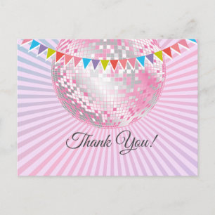 Disco-Party, Glitter, Tanz, Party-Dankeskarten Postkarte