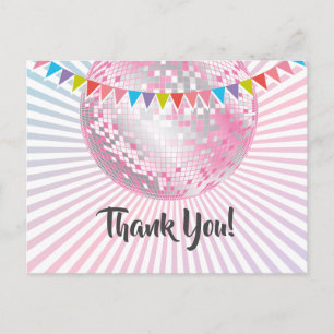 Disco-Party, Glitter, Tanz, Party-Dankeskarten Postkarte