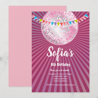 Disco Party, Glitzer, Tanz, Party Einladung