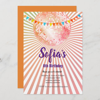 Disco Party, Glitzer, Tanz, Party Einladung