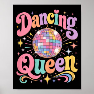 Disco-Party-Königin Disco-Kugel Retro-Groovy-Tanz Poster
