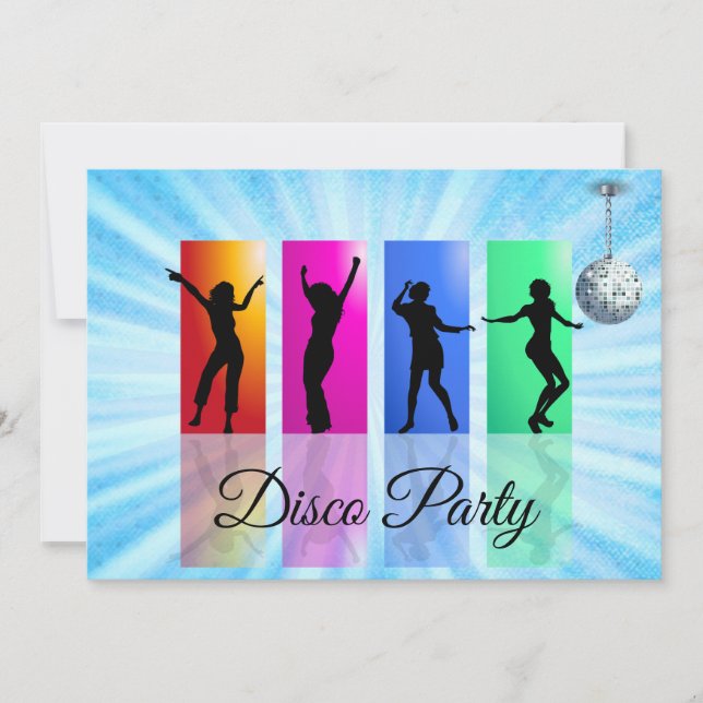 Disco Party Retro Tanz Geburtstagsparty Einladung (Vorderseite)