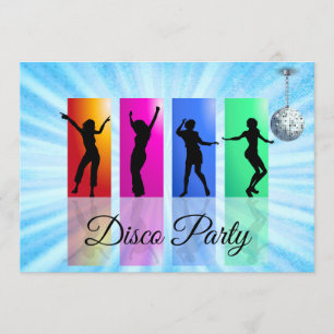 Disco Party Retro Tanz Geburtstagsparty Einladung
