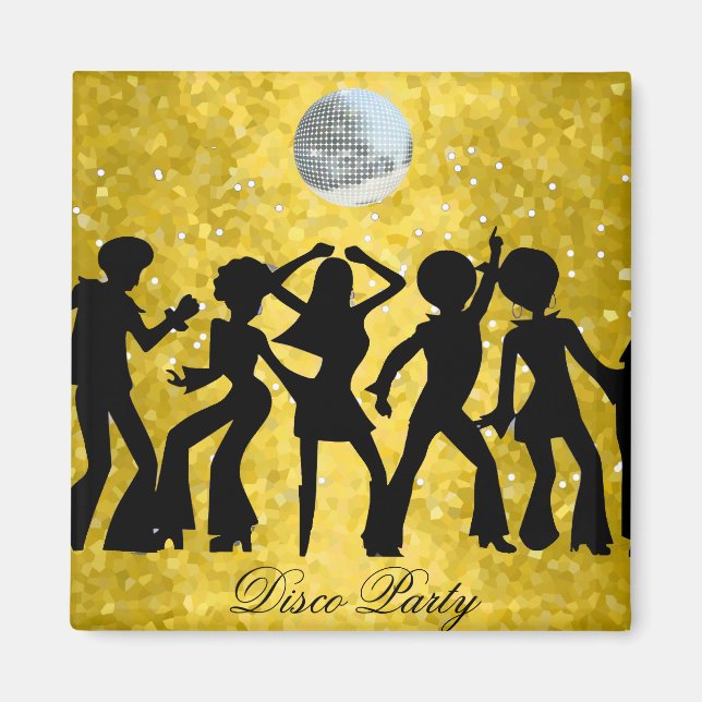 Disco-Party Speichern des Datumsfelds Magnet (Vorne)