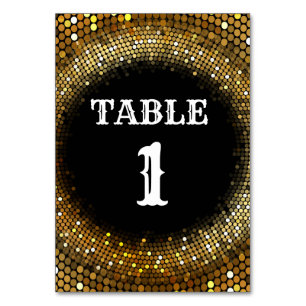Disco Party Tischkarte Tischnummer