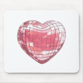 Disco Pink Heart Mouse Pad Mousepad