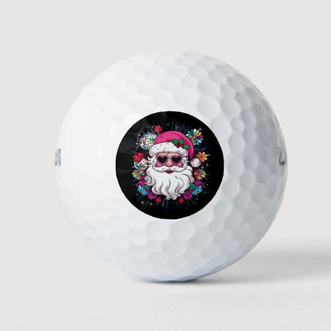 Disco Pink Weihnachten Weihnachten Weihnachten Wei Golfball (Vorderseite)