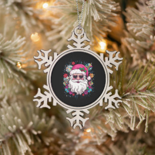 Disco Pink Weihnachten Weihnachten Weihnachten Wei Schneeflocken Zinn-Ornament
