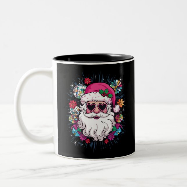 Disco Pink Weihnachten Weihnachten Weihnachten Wei Zweifarbige Tasse (Links)