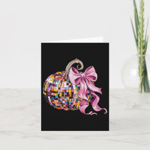 Disco Pumpkin Coquette Bow Ästhetische Herbst Dank Karte