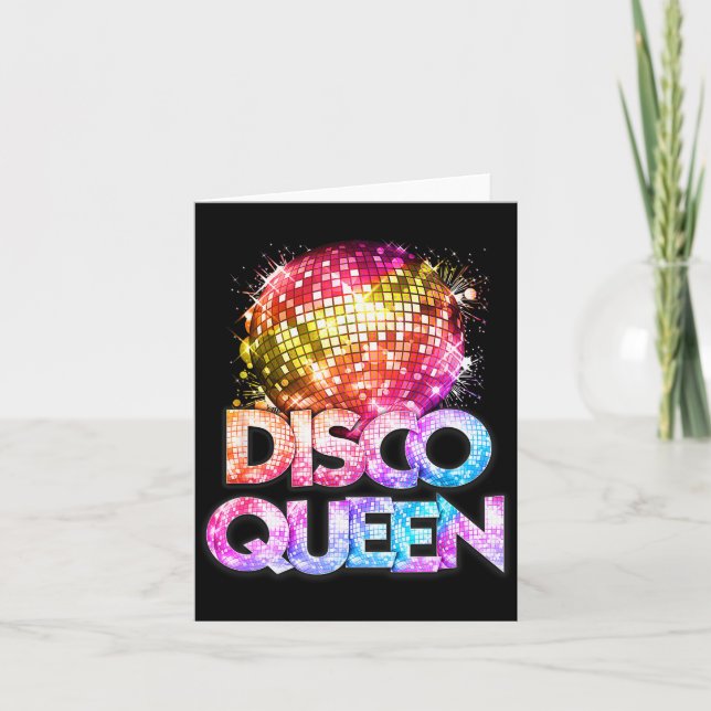 Disco Queen - 70's Disco Themed Vintage Seventies  Karte (Vorderseite)