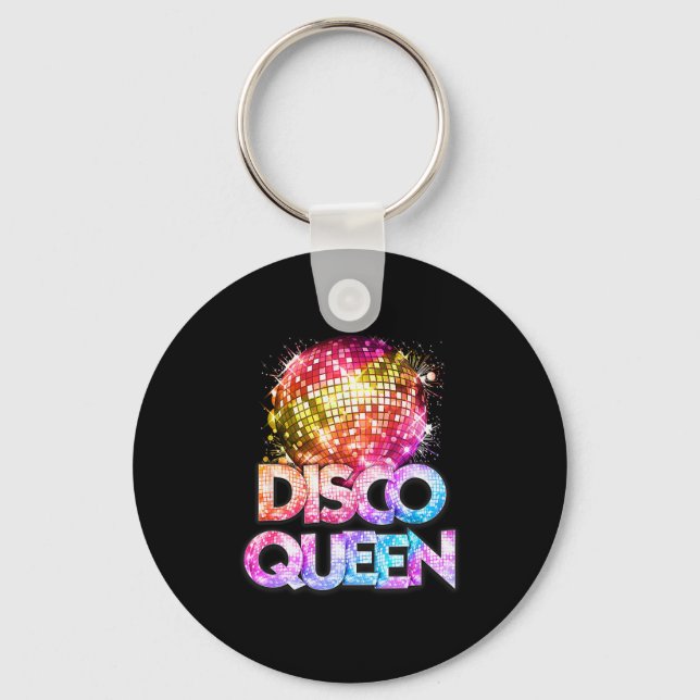 Disco Queen - 70's Disco Themed Vintage Seventies  Schlüsselanhänger (Vorderseite)