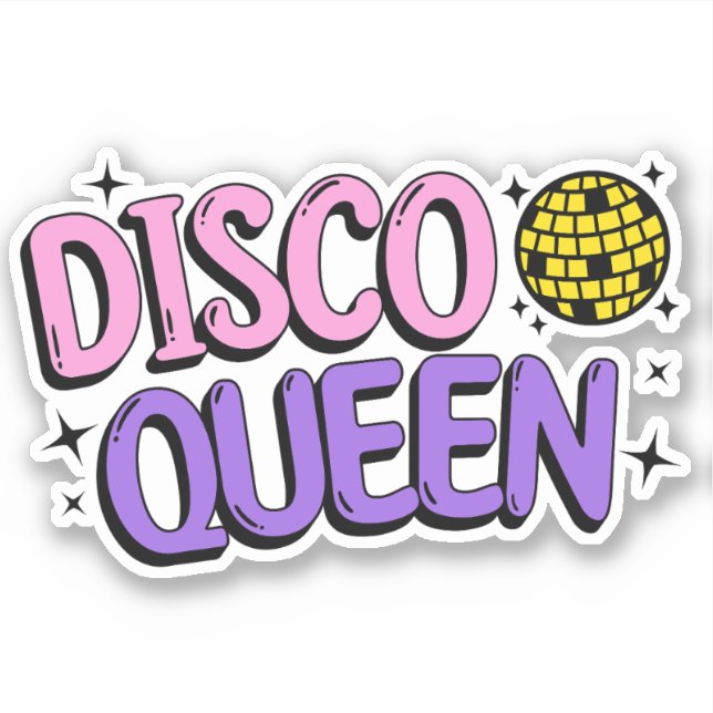 Disco Queen Aufkleber (Vorderseite)