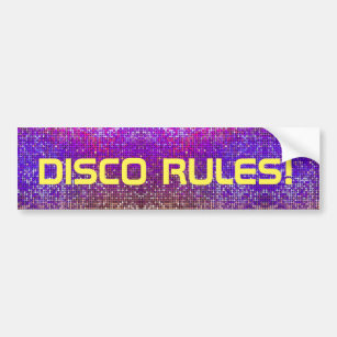 Disco-Regeln! Autoaufkleber