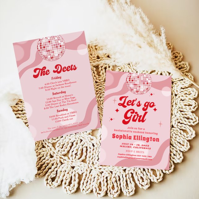 Disco Retro 70er Bachelorette Einladung (Von Creator hochgeladen)