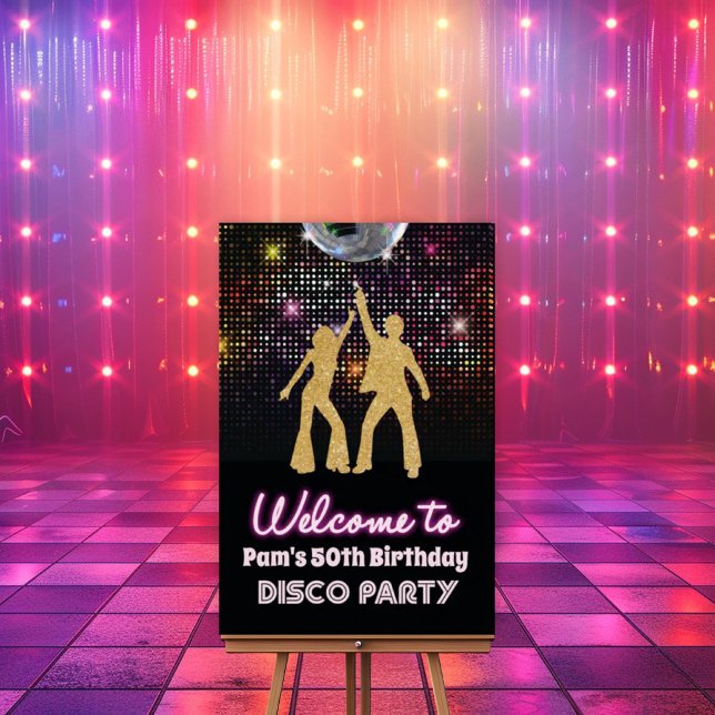 Disco Retro 70er Party Begrüßungszeichen Poster (Von Creator hochgeladen)