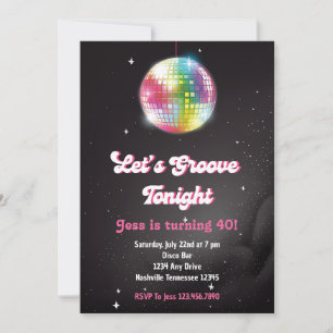 Disco-Retro 70er Tanzparty Einladung