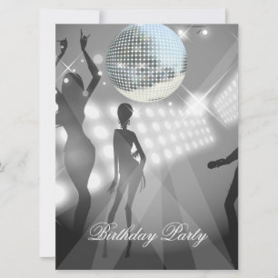 Disco-Retro-Geburtstagseinladung Einladung