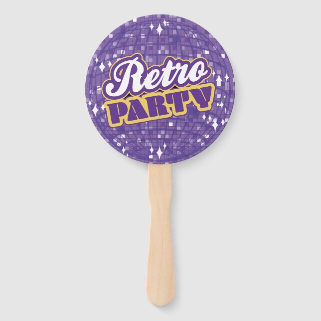 DISCO RETRO PARTY HAND FAN FÄCHER (Rückseite)