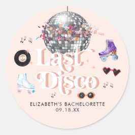Disco Retro Roller Skaten | Bachelorette Runder Aufkleber