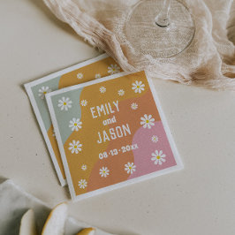 Disco Retro Wedding Cocktail Napkins Serviette