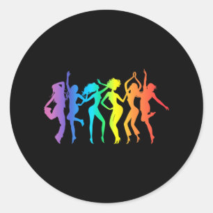 Disco s Dancer Rainbow Runder Aufkleber