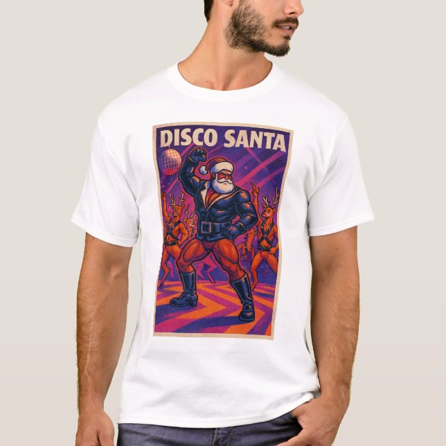 Disco Santa Gay T-Shirt | Gay Pride for Men | LGBT (Vorderseite)