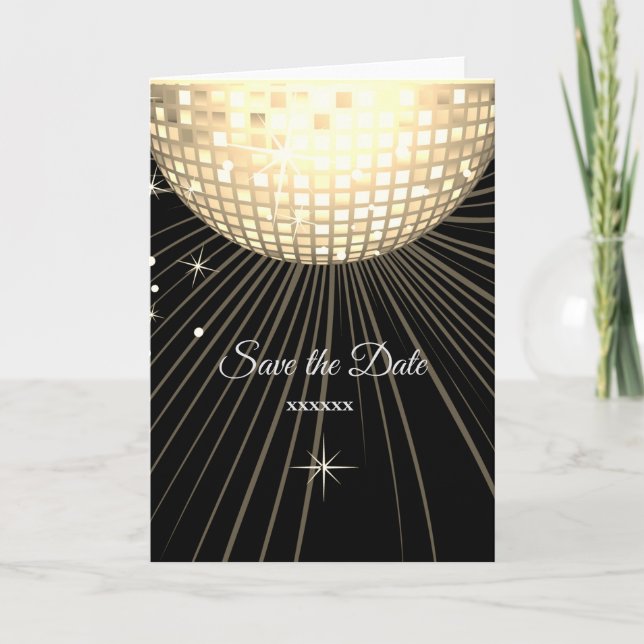 Disco, Save the Date Karte, Größe: Standard (5" x Ankündigung (Vorderseite)