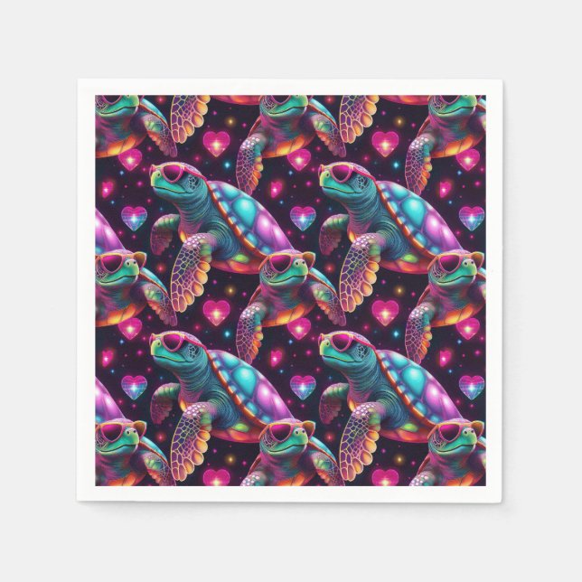 Disco Sea Turtle Serviette (Vorderseite)