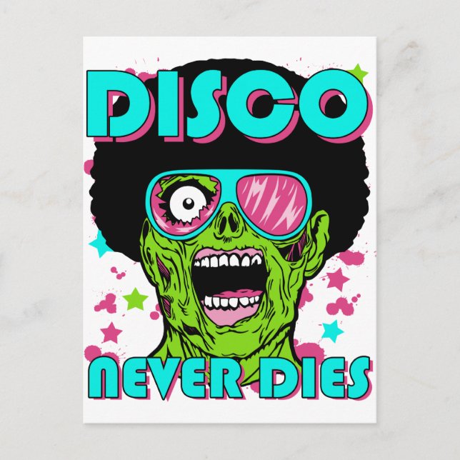 Disco stirbt nie postkarte (Vorderseite)