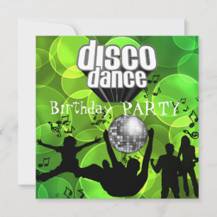 Disco-Tanz-Geburtstagsfeier Retro-Limonadenblasen Einladung