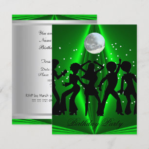 Disco-Tanz grüne Geburtstagsfeier Einladung