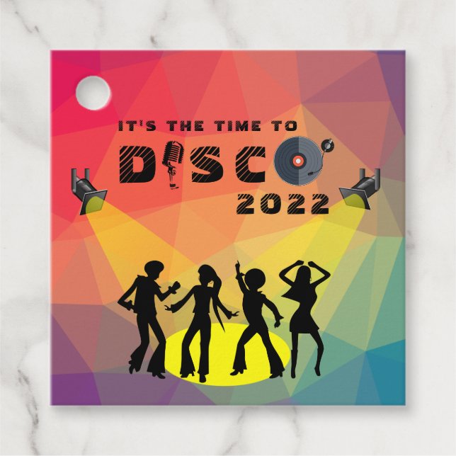 Disco Tanzfläche Retro Multicolor Feier Geschenkanhänger (Vorderseite)