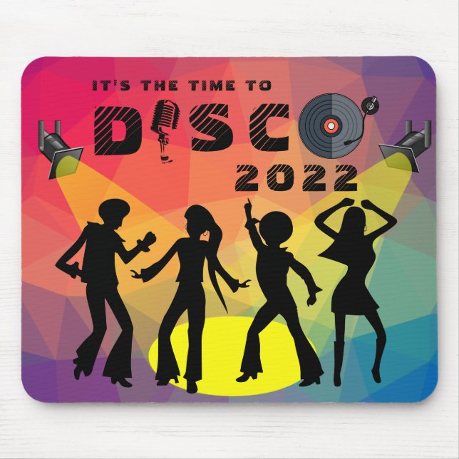 Disco Tanzfläche Retro Multicolor Feier Mousepad (Vorne)