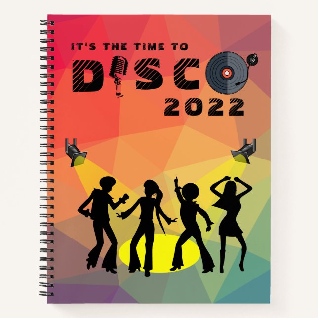 Disco Tanzfläche Retro Multicolor Feier Notizbuch (Vorderseite)