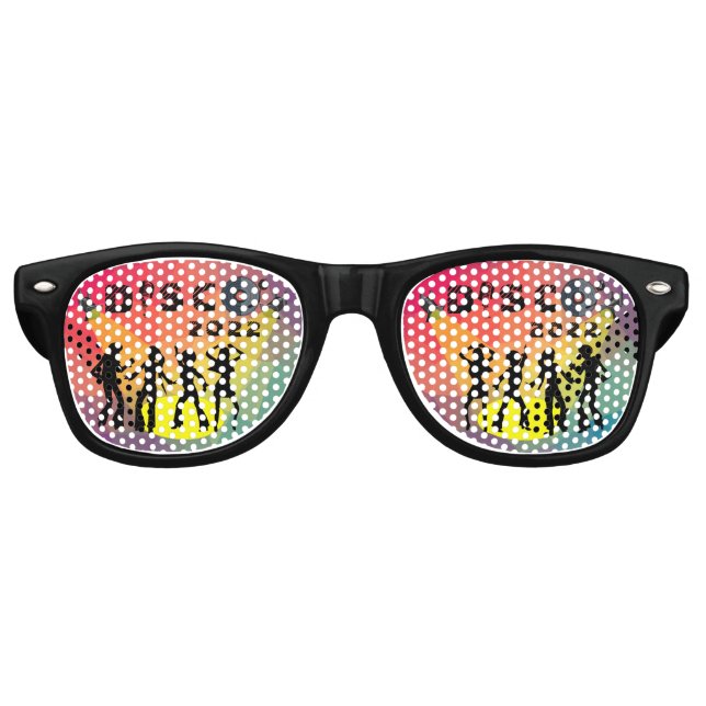 Disco Tanzfläche Retro Multicolor Feier Partybrille (Vorderseite)